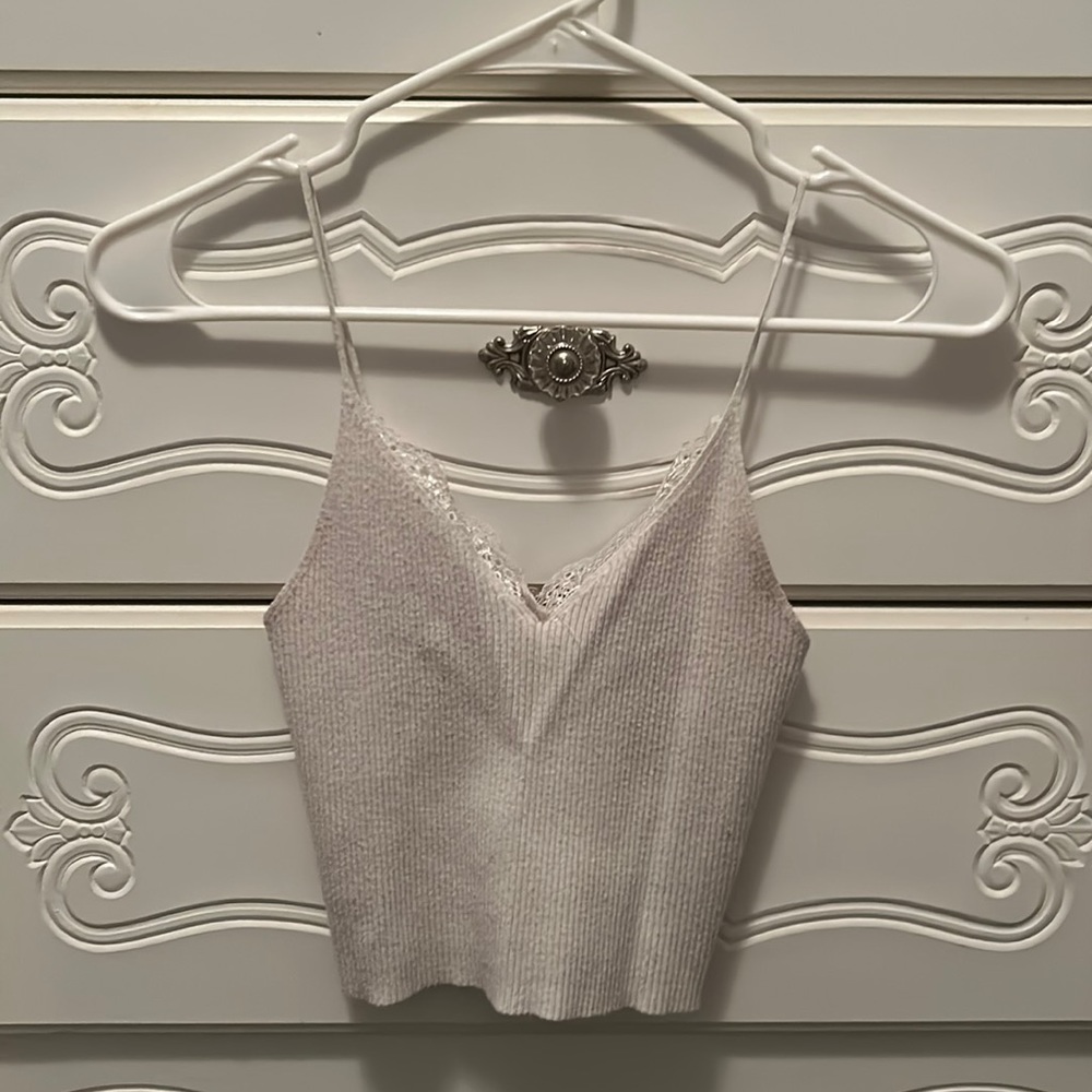White Knitted Tank Top